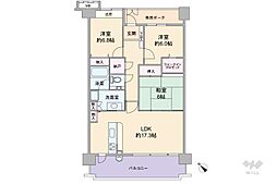 プレシアス清和台中央 3LDKの間取図画像