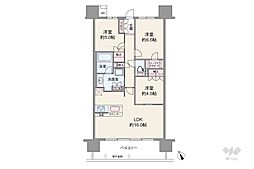 レーベン川西TIEAKRESIDENCE 3LDKの間取図画像