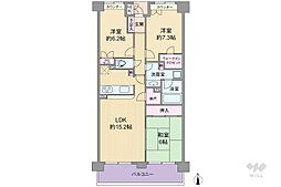 パーク・クレスト川西多田 3LDKの間取図画像