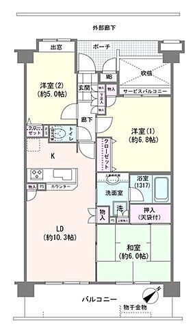 間取り ローズガーデン浦安フィネス 3階/-