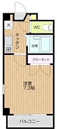 チャンティックモモハマ 1Kの間取図画像
