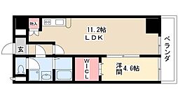フォレシティ新栄 7階1LDKの間取り
