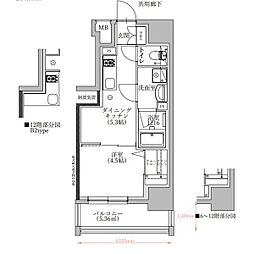 TENAS泉 3階1DKの間取り