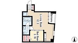 Chateau＆Hotel Meieki-Minami 2nd 10階1LDKの間取り