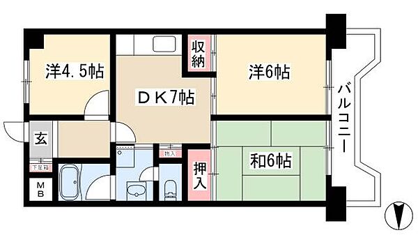 サンシャイン大須 ｜愛知県名古屋市中区大須2丁目(賃貸マンション3DK・3階・50.22㎡)の写真 その2