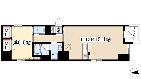 ルーエ錦 ｜愛知県名古屋市中区錦1丁目(賃貸マンション1LDK・6階・51.26㎡)の写真 その2