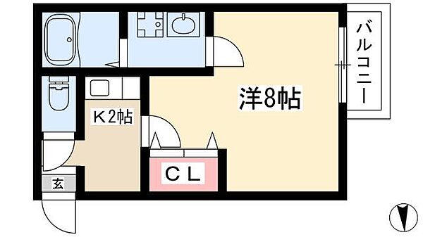 リブレア日比野西A棟 ｜愛知県名古屋市熱田区切戸町2丁目(賃貸アパート1K・1階・24.25㎡)の写真 その2