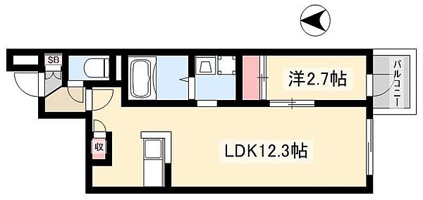 アソシエ東別院 ｜愛知県名古屋市中区大井町(賃貸マンション1LDK・2階・36.37㎡)の写真 その2