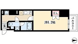 Comfortささしまライブ 6階ワンルームの間取り