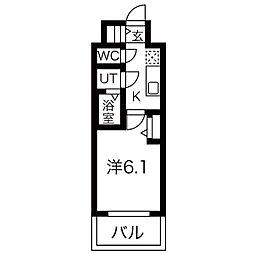 メイクスWアート今池III 10階1Kの間取り