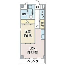 マンションW 4階1LDKの間取り