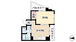 大須寿ビル 8階1DKの間取り