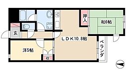 SRKビルディングII 2階2LDKの間取り