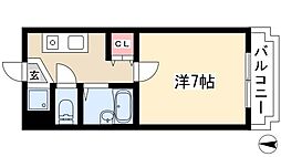 SLR吹上 5階1Kの間取り