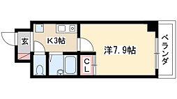 プロビデンス泉 7階1Kの間取り