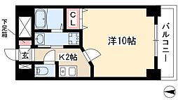 ABC　SAKURA GARDEN 9階1Kの間取り