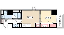 ディアコート白川 6階1DKの間取り