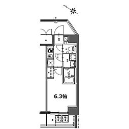 S-RESIDENCE神宮西駅前ascent 15階1Kの間取り