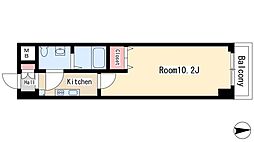ISM栄 3階1Kの間取り
