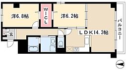 ラヴィータ泉 2LDKの間取図画像