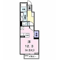 パークサイド二番 1階ワンルームの間取り