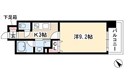 千種アヴァンギャルドプレイス 13階1Kの間取り