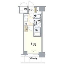 エスリード鶴舞グランパークス 7階1Kの間取り