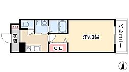 ISM今池 3階1Kの間取り