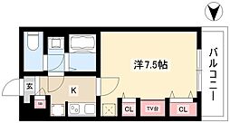 リブリ・露橋 2階1Kの間取り