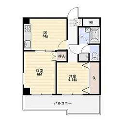 シェモア泉 6階2DKの間取り