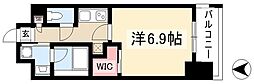 シーズンフラッツ矢場 9階1Kの間取り