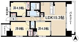 プレサンス　グラン　栄　THE　TOWER 5階3LDKの間取り