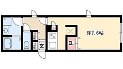 Lapule 5階ワンルームの間取り