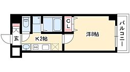 リアライズ沢下町I（willdo金山） 2階1Kの間取り