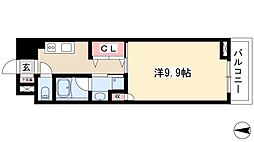 千種ライズ 4階1Kの間取り