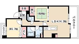 ベレーサ鶴舞公園 10階2LDKの間取り