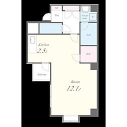 HIRO尾頭橋　(ヒロ尾頭橋) 6階ワンルームの間取り