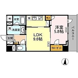 ＲＥＳＩＤＥＮＣＥ丸の内七間町 3階1LDKの間取り