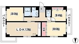 グリーンコーポ千代田 9階3LDKの間取り