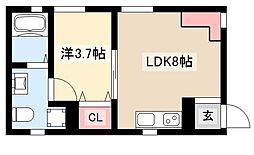LeGioieささしまライブ駅2 3階1LDKの間取り
