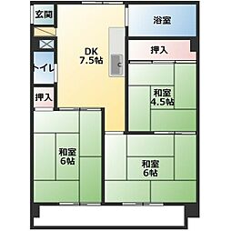 内山ビル 3階3Kの間取り