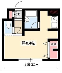Apt.浄心 2階1Kの間取り