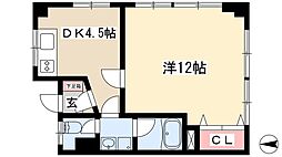 マンション幸 4階1DKの間取り