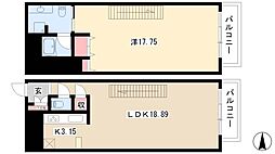 レジディア東桜II 11階1LDKの間取り