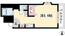 ノーブルハウス吉田 2階ワンルームの間取り