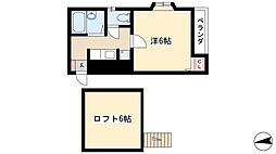 Loft日比野 1階1Kの間取り