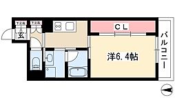 グランドゥール千種 3階1Kの間取り
