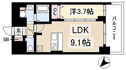 プレサンス上前津ディアシス 13階1LDKの間取り
