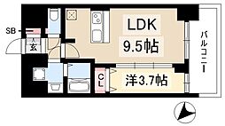 プレサンス上前津ディアシス 13階1LDKの間取り