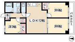 レジデンス代官町スクエア 2階3LDKの間取り